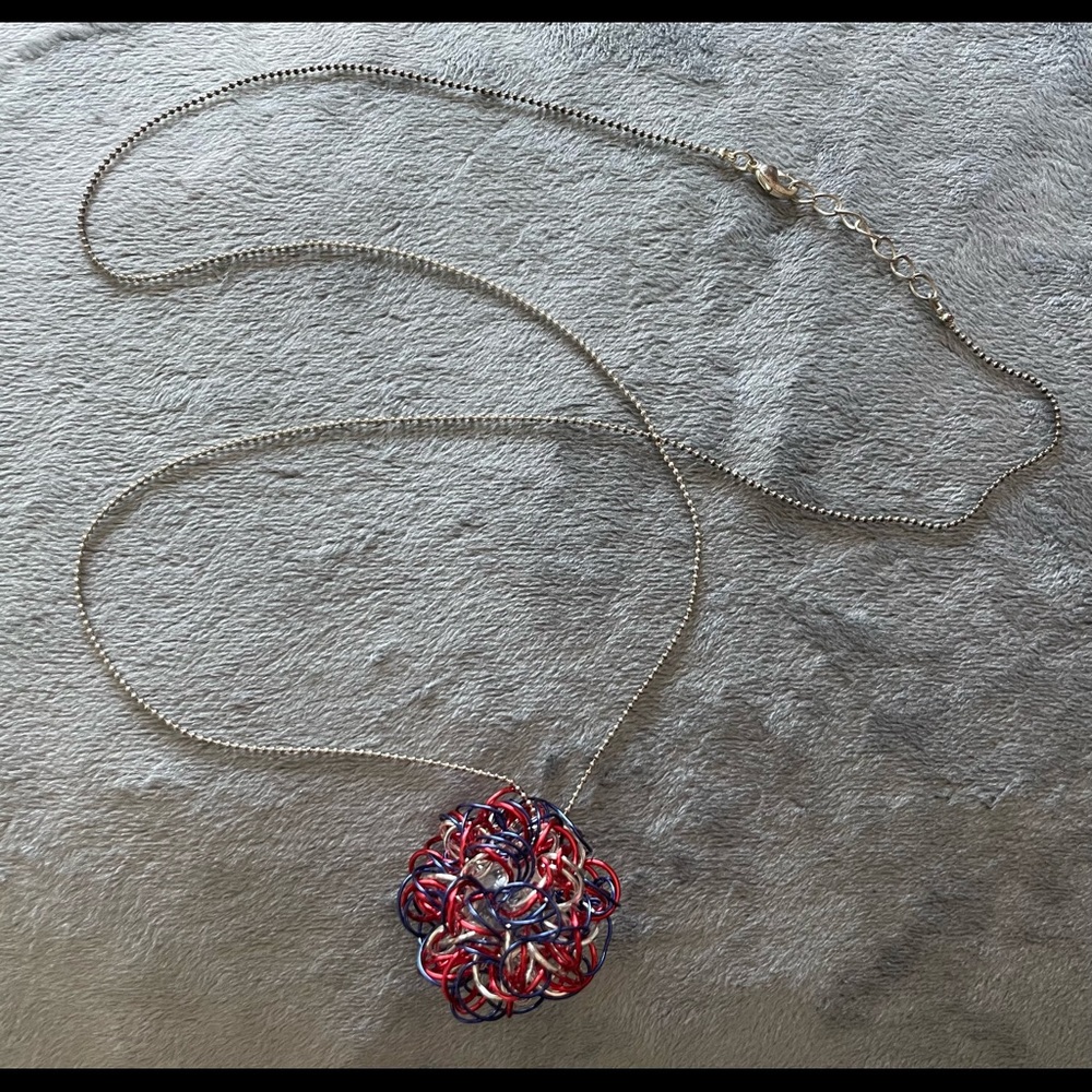 4th of July Red and Blue Long/Sweater Necklace